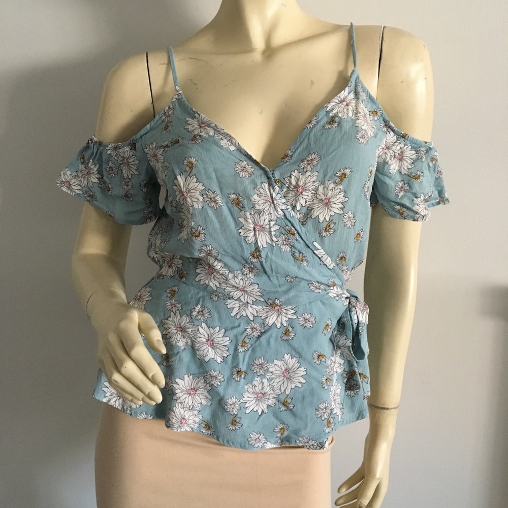 One clothing Floral Peplum coldshoulder tank top